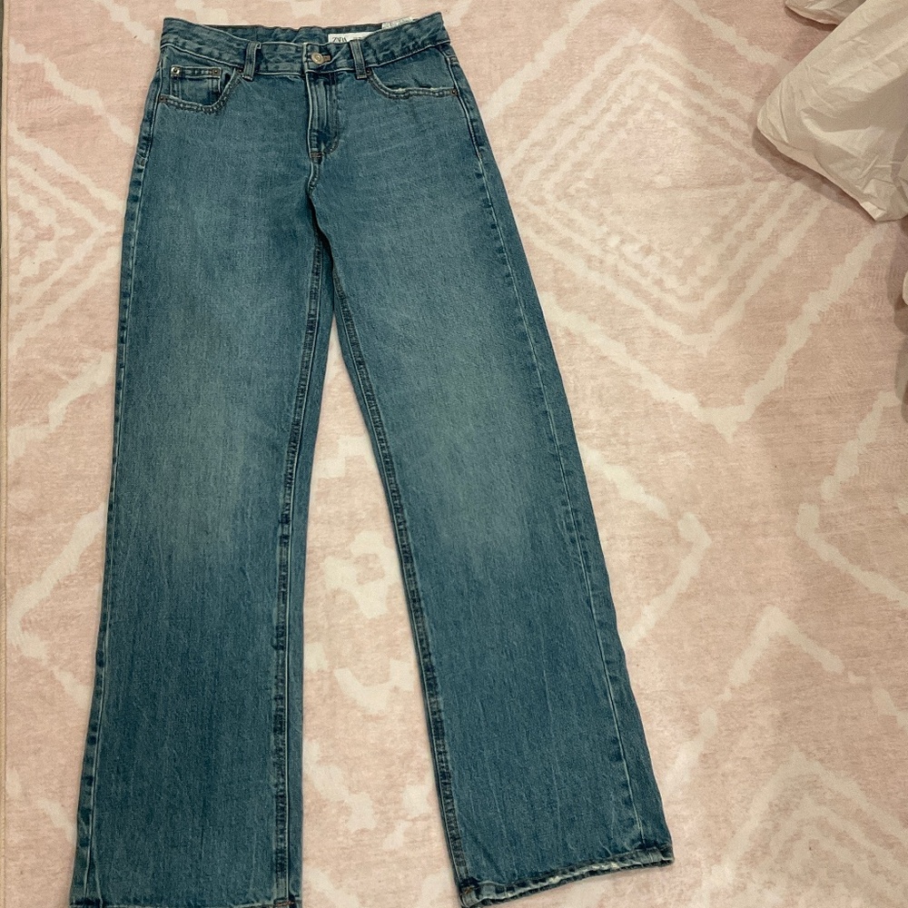 Zara Girls Relaxed Fit Jeans with Adjustable Waist Size 11-12